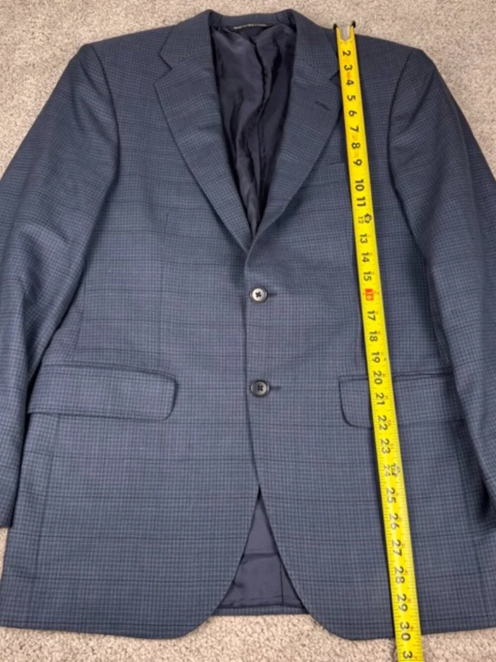 Coppley Biella 2112 Blue Plaid Sport Coat Blazer Jacket Canada Size 36R Wool